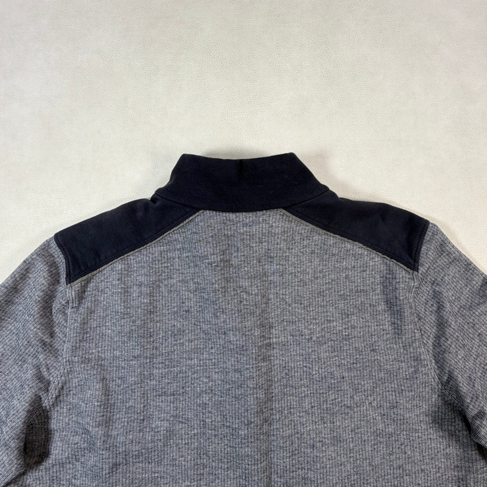 Hugo Boss Piceno 33 Mens XXL Blue Gray Quarter Zip Pullover Elbow Patches - Picture 13 of 15